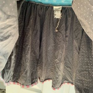 Matilda Jane: girls sz 14 skirt; gray w/white dots